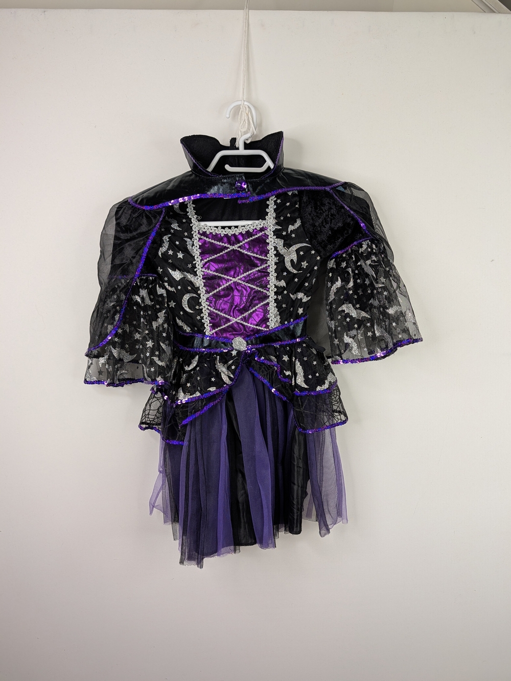 Girls' Purple and Black Witch Costume Dress - 3-4t